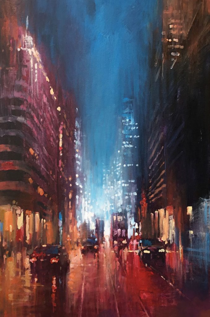 Hong-Kong-Nocturne-(Central-HongKong)-Acrylic-on-canvas-90x60cm
