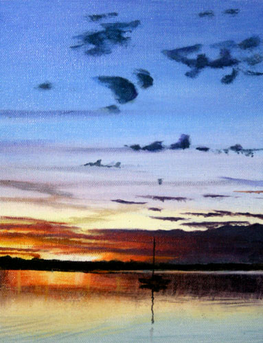Burrum-River-Sunset-Acrylic-on-Canvas-22.5cmx17.5cm