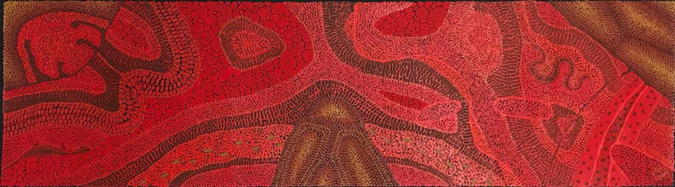 Garrang-Boo-Boo-Kan-(Kangaroo-Hunting)-Acrylic-on-Linen-50cmx175cm
