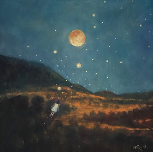 Fly-Me-To-The-Moon-Oil-on-Canvas-40cmx40cm