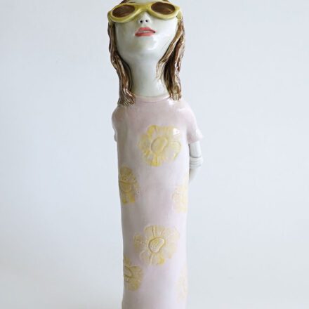 Angela in Foral Dress and Sunglasses
