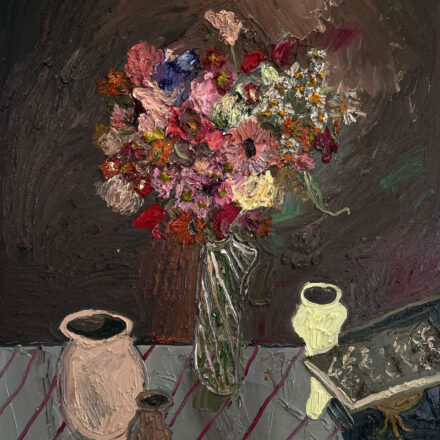 A Section Of Light Amongst The Cardboard Boxes (Bouquet With Painting List)