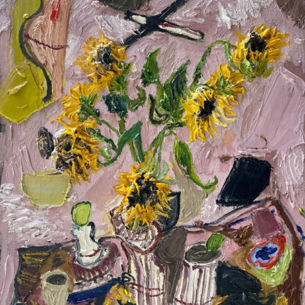 Sunflowers On Desk Arrangement (Study)