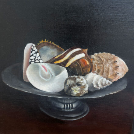 Pewter Stand with Shell Collection