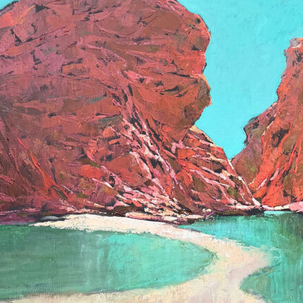 Red Rock Split In Half By Time